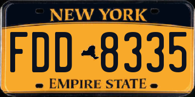 NY license plate FDD8335