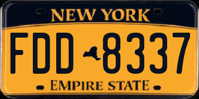 NY license plate FDD8337