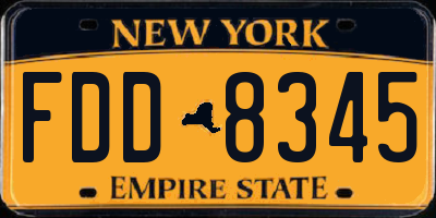 NY license plate FDD8345
