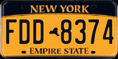 NY license plate FDD8374