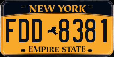 NY license plate FDD8381