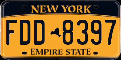 NY license plate FDD8397