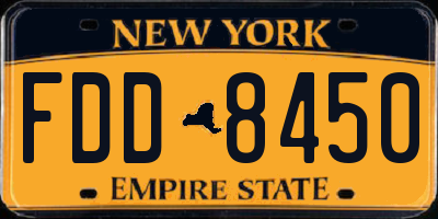 NY license plate FDD8450
