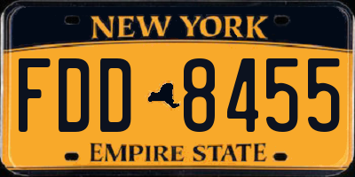 NY license plate FDD8455