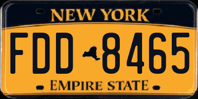 NY license plate FDD8465