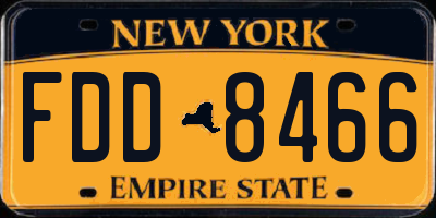 NY license plate FDD8466
