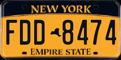 NY license plate FDD8474