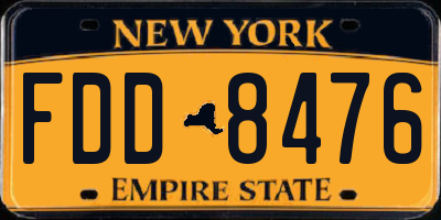 NY license plate FDD8476