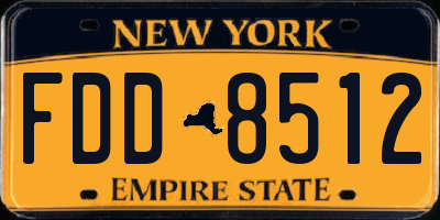 NY license plate FDD8512