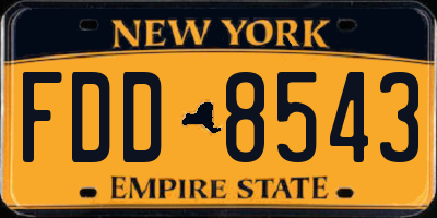NY license plate FDD8543