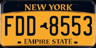 NY license plate FDD8553