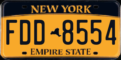 NY license plate FDD8554