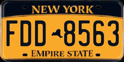 NY license plate FDD8563