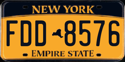 NY license plate FDD8576