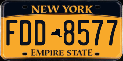 NY license plate FDD8577
