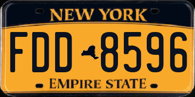 NY license plate FDD8596