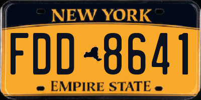 NY license plate FDD8641