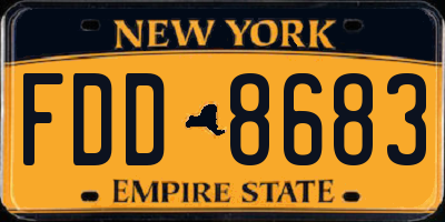 NY license plate FDD8683