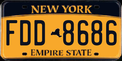 NY license plate FDD8686