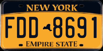 NY license plate FDD8691