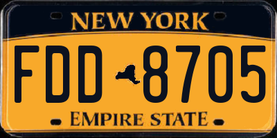 NY license plate FDD8705