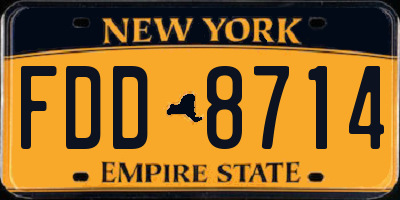 NY license plate FDD8714