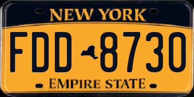 NY license plate FDD8730
