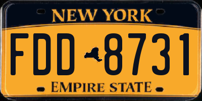 NY license plate FDD8731