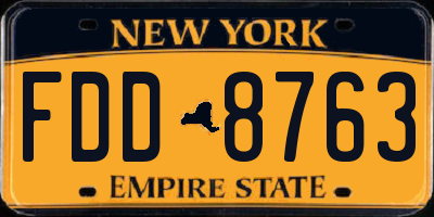 NY license plate FDD8763
