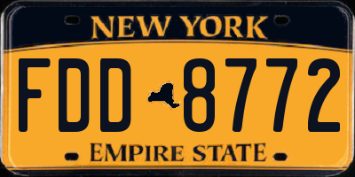 NY license plate FDD8772