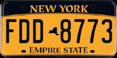NY license plate FDD8773