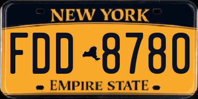 NY license plate FDD8780