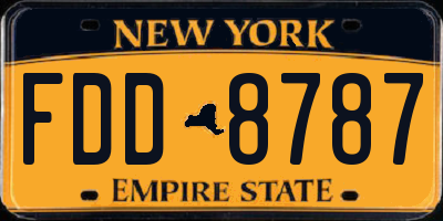 NY license plate FDD8787