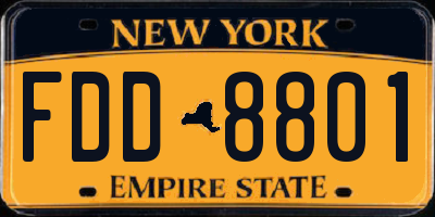 NY license plate FDD8801