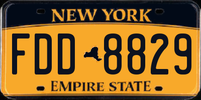 NY license plate FDD8829