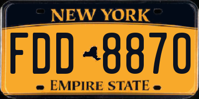 NY license plate FDD8870