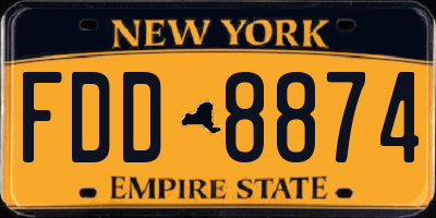 NY license plate FDD8874