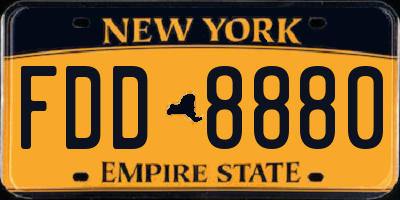 NY license plate FDD8880