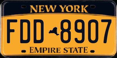 NY license plate FDD8907