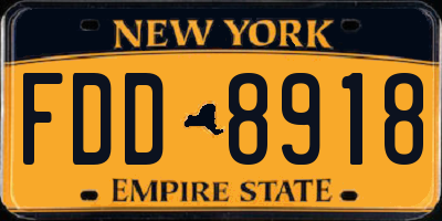 NY license plate FDD8918