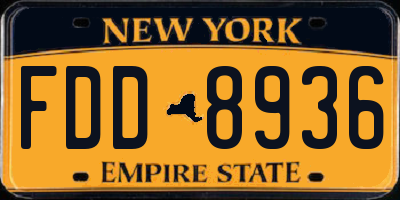 NY license plate FDD8936
