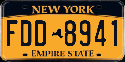 NY license plate FDD8941