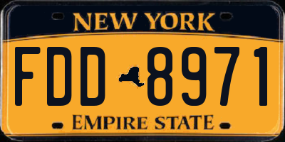 NY license plate FDD8971