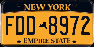 NY license plate FDD8972