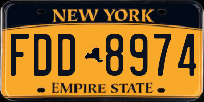 NY license plate FDD8974