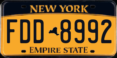 NY license plate FDD8992