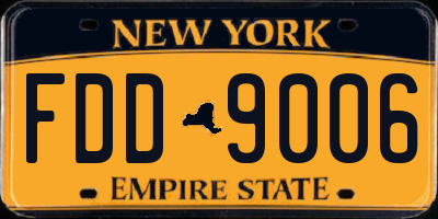 NY license plate FDD9006