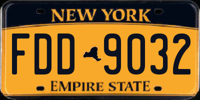 NY license plate FDD9032
