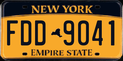 NY license plate FDD9041