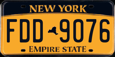 NY license plate FDD9076